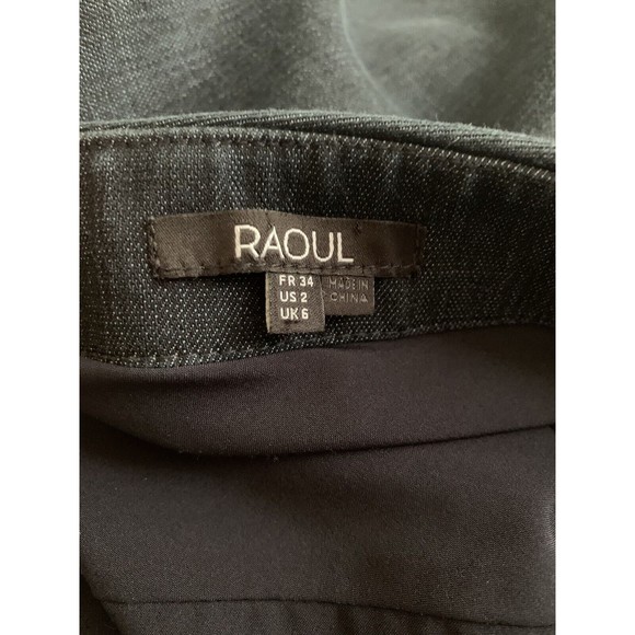 RAOUL Denim Dress Square Neck Lined Cotton A-Line Sleeveless Drop Waist Sz US 2 - Picture 2 of 8